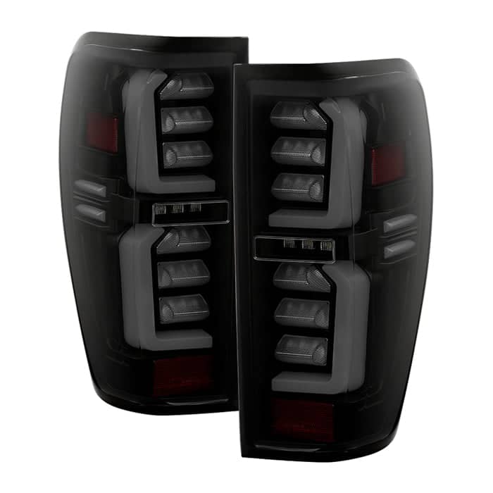 Spyder Apex Black Smoke LED Tail Lights - LED White Light Bar Parking Light | 19-20 GMC Sierra 1500