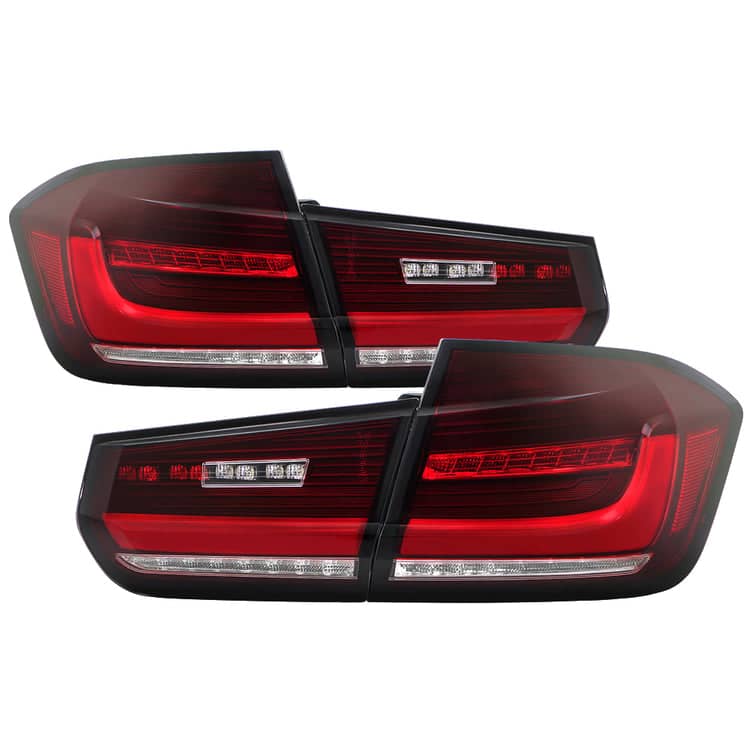 Spyder Red Clear Full LED Tail Lights - Sequential LED Turn Signal Light | 12-18 BMW 3 Series F30