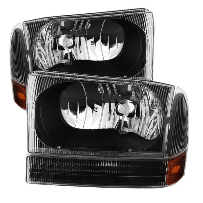 Spyder Crystal Headlights With Bumper Lights - Black