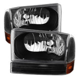 Spyder Crystal Headlights With Bumper Lights - Black