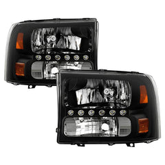 Spyder 1PC Headlights with LED - Black