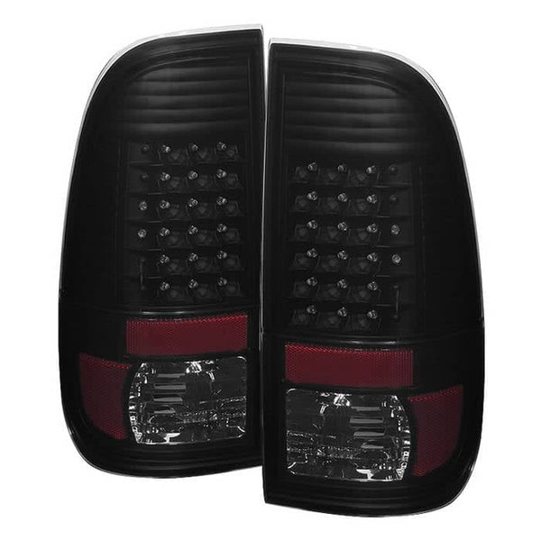 Spyder LED Tail Lights - Black Smoked — for select Ford trucks (9027697)