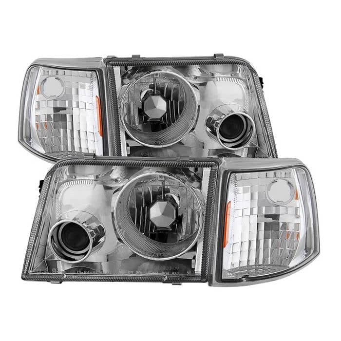 Spyder Projector Headlights With Corner Lights - Chrome