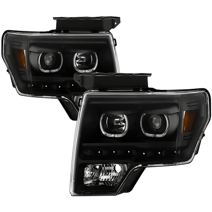 Spyder Phares à projecteur halo à DEL — noir — 2009-2014 Ford F-150 (9032226)