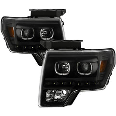 Spyder Phares à projecteur halo à DEL — noir — 2009-2014 Ford F-150 (9032226)