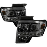 Spyder Projector Headlights - LED Halo - Smoke — Black (9032257)