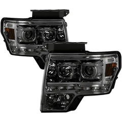 Spyder Phares à projecteur halo à DEL — fumé — 2009-2014 Ford F-150 (9032257)
