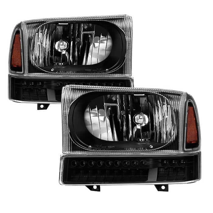 Spyder OEM Style Headlights w/ Full LED Bumper Lights - Black