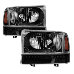 Spyder OEM Style Headlights w/ Full LED Bumper Lights - Black