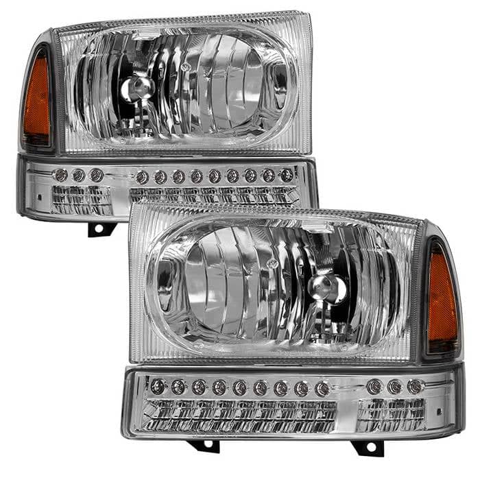 Spyder OEM Style Headlights w/ Full LED Bumper Lights - Chrome
