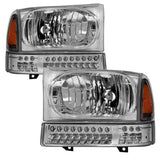 Spyder OEM Style Headlights w/ Full LED Bumper Lights - Chrome