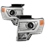 Spyder Projector Headlights - Light Bar DRL - Chrome — Black