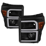 Spyder Projector Headlights - Light Tube DRL - Black (9041259)