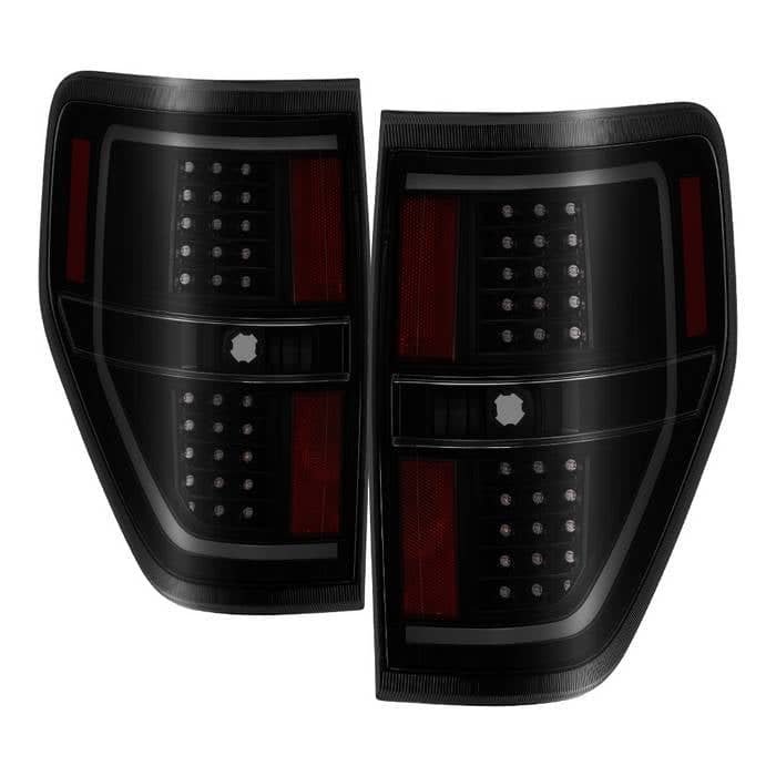 Spyder Light Bar LED Tail Lights - Black Smoked — 2009-2014 Ford F-150 (9042195)