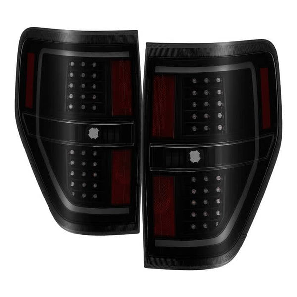 Spyder Light Bar LED Tail Lights - Black Smoked — 2009-2014 Ford F-150 (9042195)