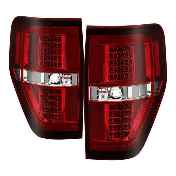 Spyder Light Bar LED Tail Lights - Red Clear