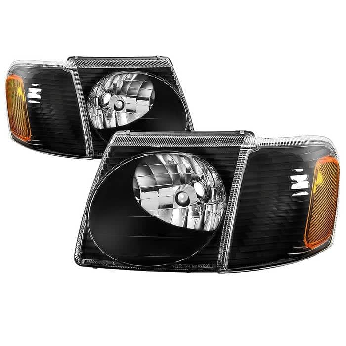 Spyder OEM Style Headlights With Corner 4pcs set - Black