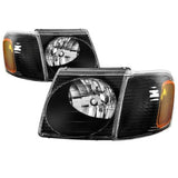 Spyder OEM Style Headlights With Corner 4pcs set - Black