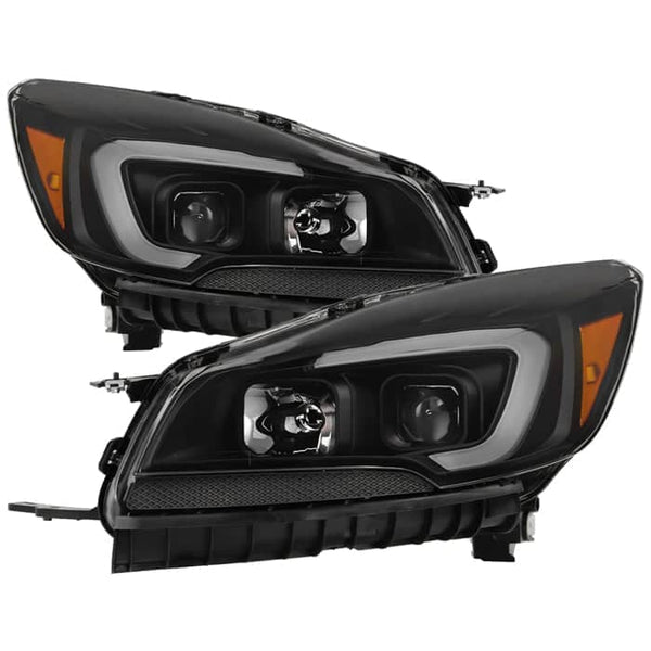 Spyder LED Light Bar Projector Headlights - Black Smoke