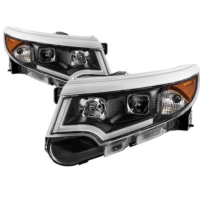 Spyder DRL Light Bar Projector Headlights - Black