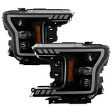 Spyder DRL LED Light Bar Projector Headlights - Black Smoked (9050572)