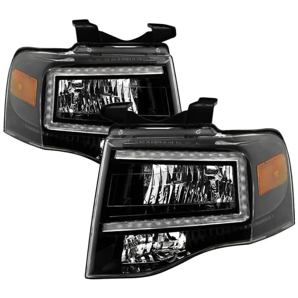 Spyder Headlights with Light Bar -Black