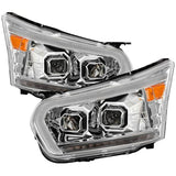 Spyder Halogen Projector Headlights With Light Tube DRL - Chrome