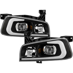 Spyder Xtune Black Projector Headlights W/Light Bar | 2006-2010 Dodge Charger