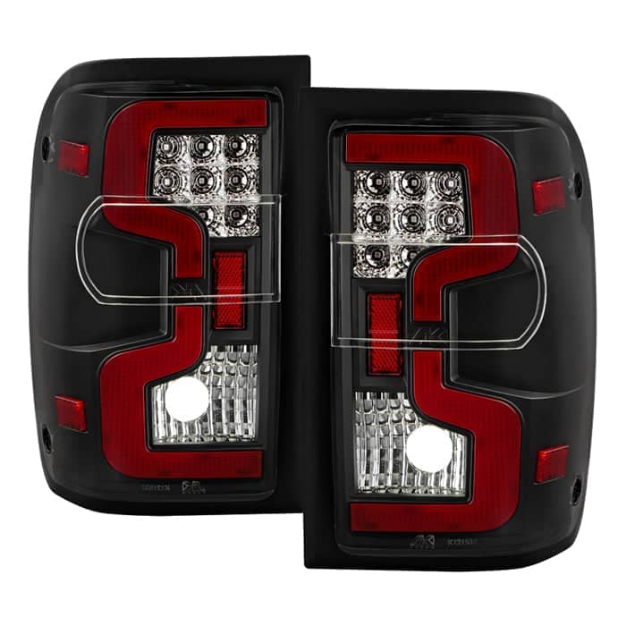 Spyder Xtune Akkon Black LED Tail Lights W/LED Light Bar | 2001-2011 Ford Ranger
