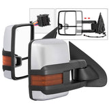 XTUNE TELESCOPING POWER HEATED MIRROR WITH AMBER LED SIGNAL & CHROME COVER ; 14-16 SILVERADO