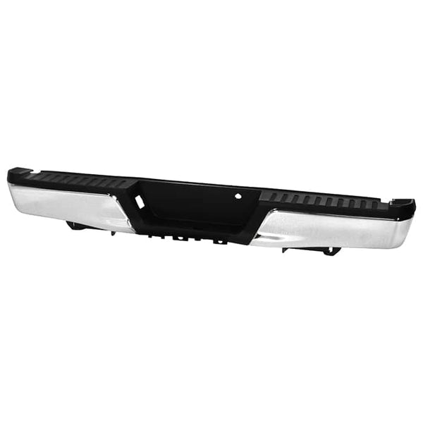 Spyder Xtune Chrome Rear Bumper Assembly | 2015-2019 Ford F150 Styleside Without Parking Sensor Holes