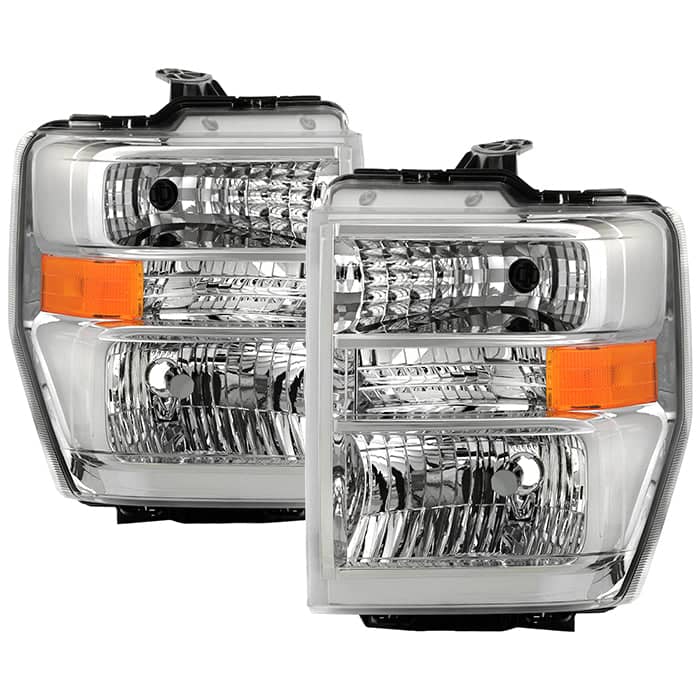 Spyder Xtune Poe Chrome Crystal Headlights | 2008-2019 Superduty