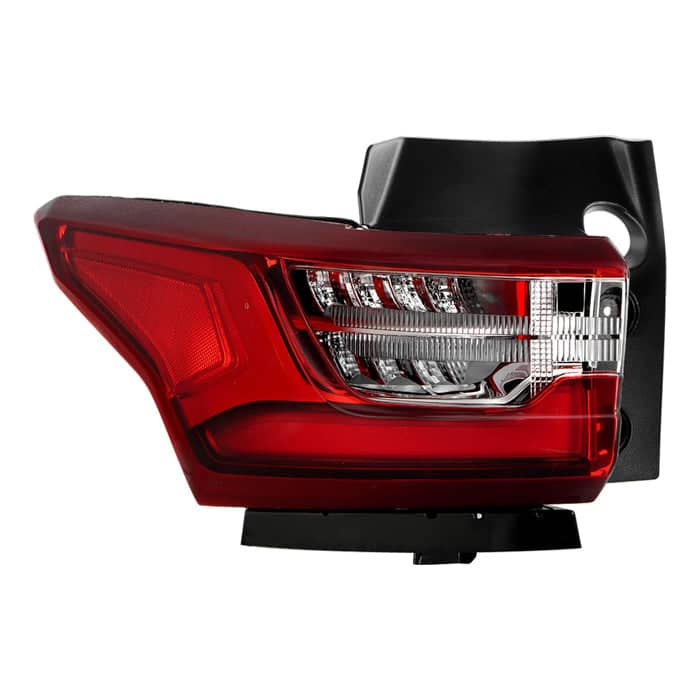 Spyder Xtune Poe Red Clear Outer LED Tail Light | 2018-2021 Chevrolet Traverse Driver Side