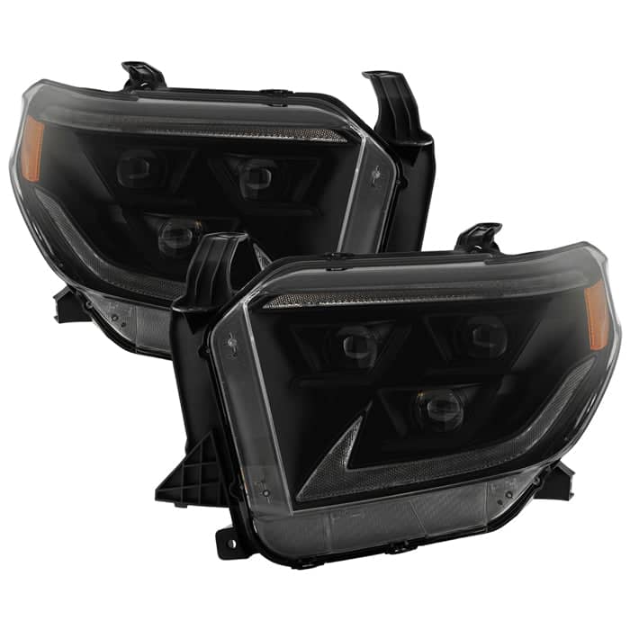 Spyder Xtune Black Smoke Shroud Headlights | 2014-2021 Toyota Tundra W/Switchback Amber Signal
