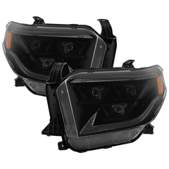 Spyder Xtune Black Smoke Shroud Headlights | 2014-2021 Toyota Tundra W/Switchback Amber Signal
