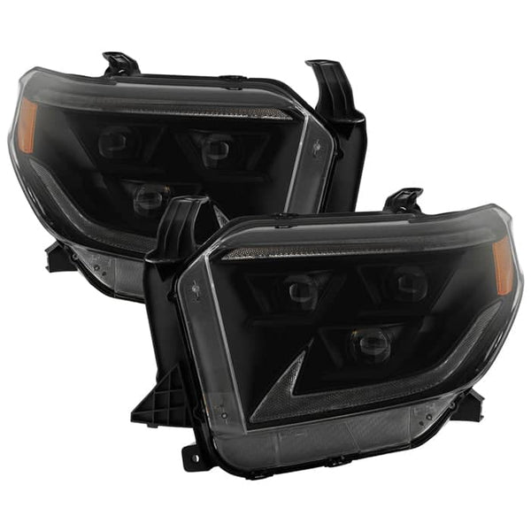 Spyder Xtune Black Smoke Shroud Headlights | 2014-2021 Toyota Tundra W/Switchback Amber Signal