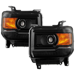 Spyder Xtune Poe Black LED Projector Headlights | 2014-2018 GMC Sierra 1500