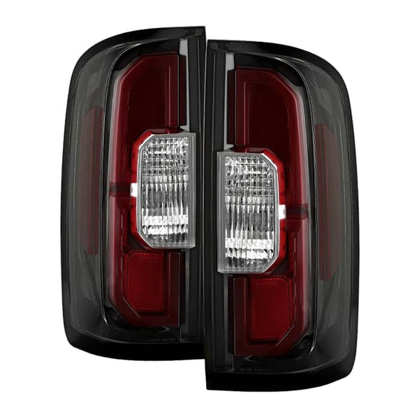 Spyder Xtune Black W/Dark Red Trim LED Tail Lights | 2015-2022 GMC Canyon