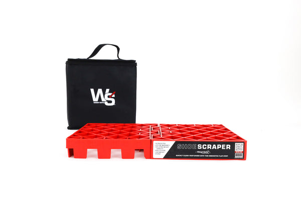 Weigh Safe Flap Step Foldable Boot Scraper with Bag Red