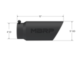 MBRP Inc. Universal Tip 5In O.d. Dual Wall Angled 4In Inlet 12In Length Black