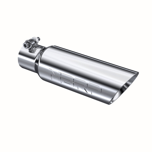MBRP Tip. 3in. O.D. Dual Wall Angled 2in. inlet 12in. length. T304.