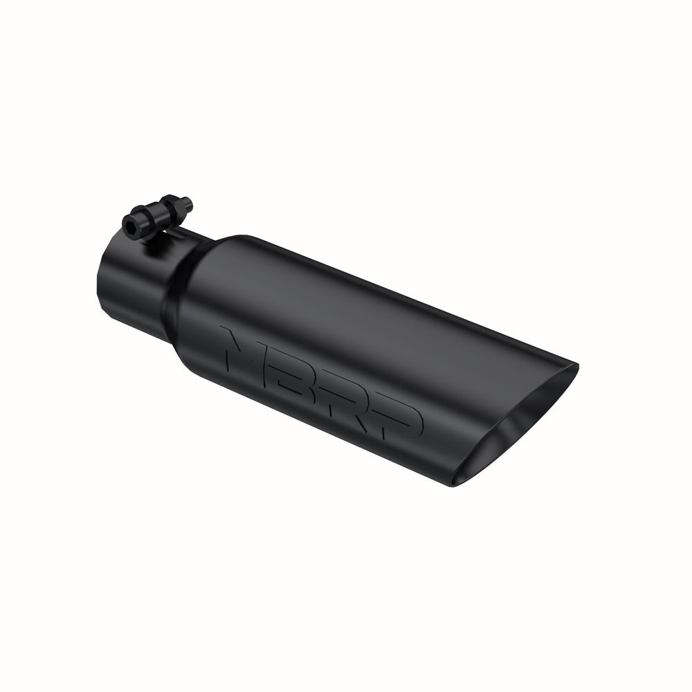 MBRP Tip. 3in. O.D. Dual Wall Angled 2in. inlet 12in. Length. BLK