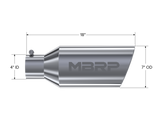 MBRP Inc. Universal Tip 7 O.d. Rolled End 4 Inlet 18 In Length T304