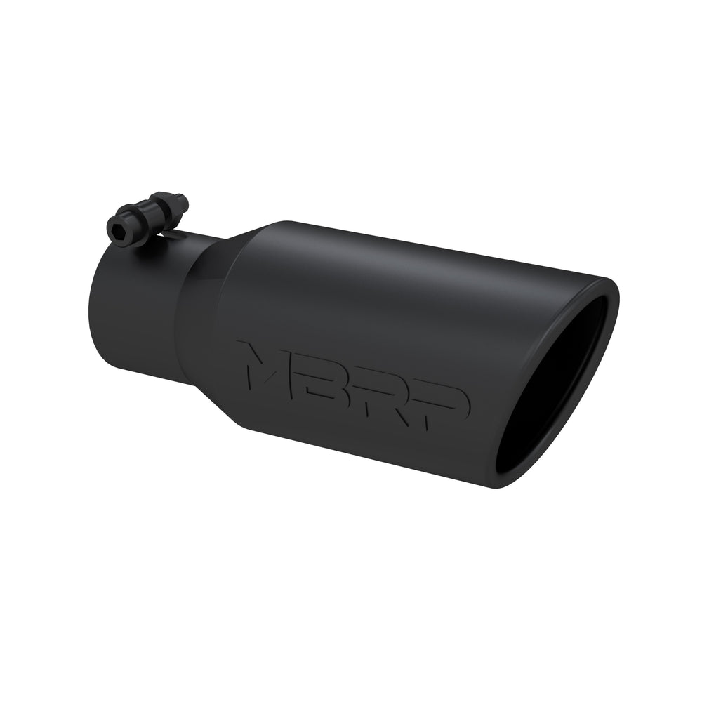 MBRP Tip. 4in. O.D. Angled Rolled End 2 3/4in. inlet 10in. length. BLK.
