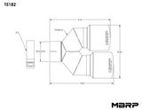 Tip. 4in. OD Dual Out. 3in. ID. Single Wall. T304 (T5182)