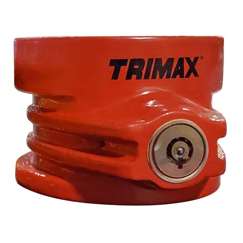 Trimax Locks Heavy Duty Solid Steel 5Th Wheel King Pin Trailer Lockred Powder Coat (TFW80HD)