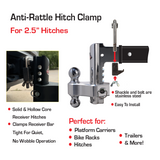 Trimax Locks Universal Antirattle Clamp Fits 21/2In Hitch