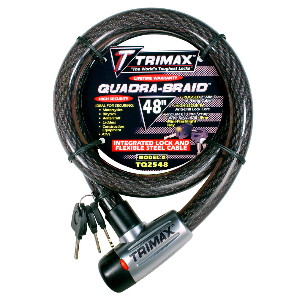 Trimax Locks Trimaflex Integrated Keyed Cable Lock 4 ft L X 25 mm