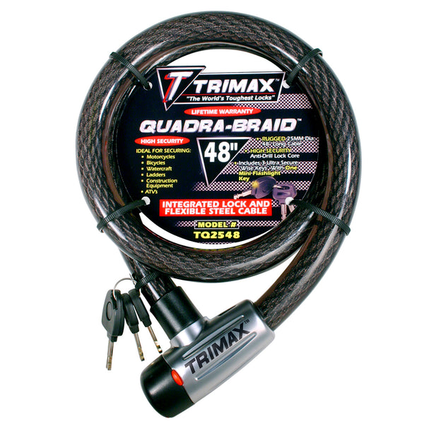 Trimax Locks Trimaflex Integrated Keyed Cable Lock 4 ft L X 25 mm