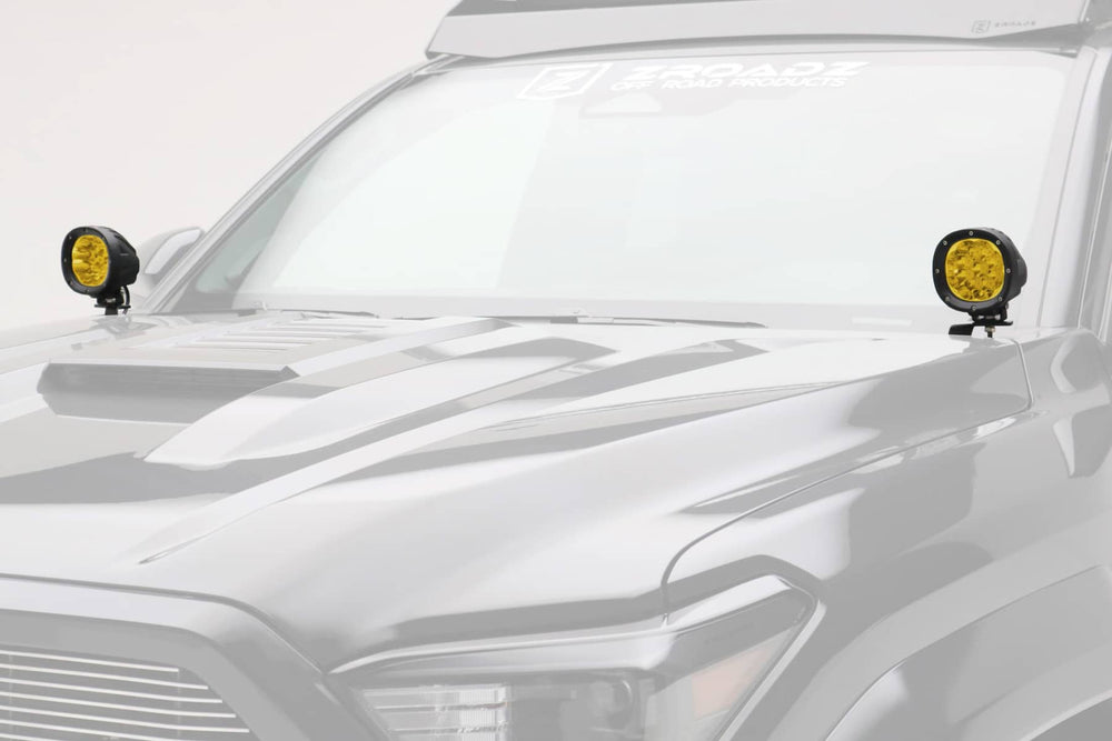 T-Rex Zroadz Ditch Hood LED Kit with Two 4" Amber Light Pods | 24-25 Tacoma / 2025 4RUNNER
